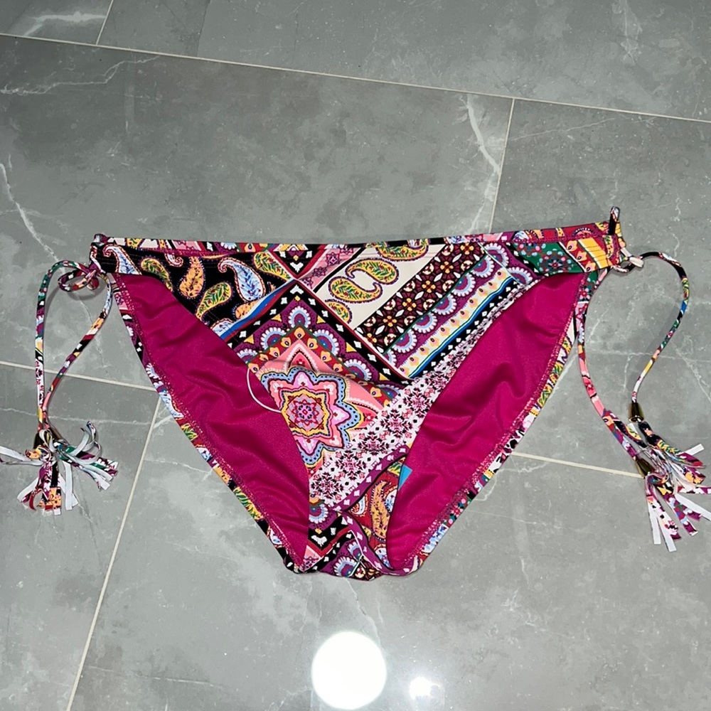 Bleu Rod Beattie Paisley String Bikini Bottom Multi